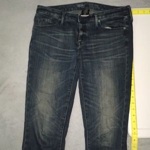 dark, relaxed, distressed, cropped jeans, 10R, GUC